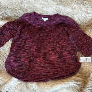 Jean Paul Richard Women's Burgundy Knit Sweater 1X